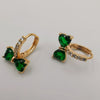 24K Gold Plated Jade Hearts Earrings