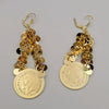 24K Gold Plated Funky Coin Danglers Earrings
