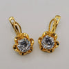 24K Gold Plated Floral Diamond Earrings