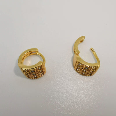 24K Gold Plated Circular Crystal Earrings