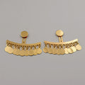 181K Gold Plated Crescent Danglers Earrings