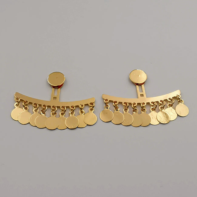 181K Gold Plated Crescent Danglers Earrings