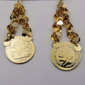 24K Gold Plated Funky Coin Danglers Earrings