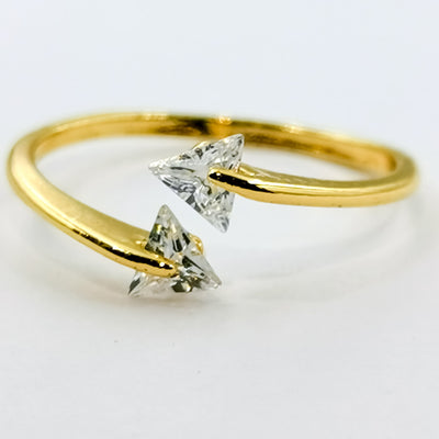 Triangle Golden Adjustable Ring - Offer Hunts