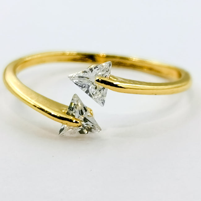 Triangle Golden Adjustable Ring - Offer Hunts