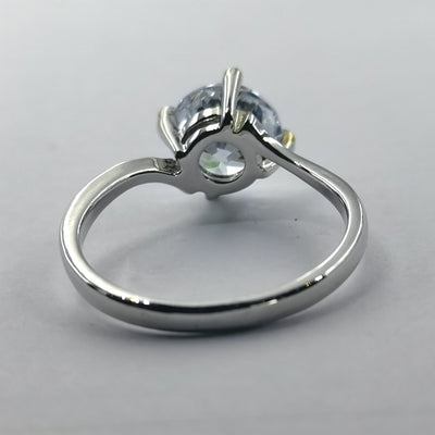 Kardi Silver Ring - 4 Gold Prongs and 1 Stone - Offer Hunts