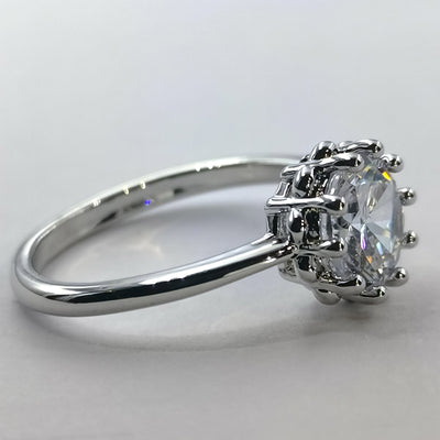 Prong Silver Ring - 10 Prongs and 1 Stone - Offer Hunts