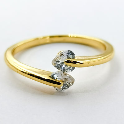 Heart Shaped Golden Adjustable Ring - Offer Hunts