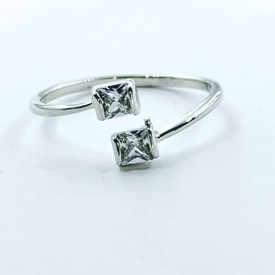 Icecube Silver Adjustable Ring - Offer Hunts