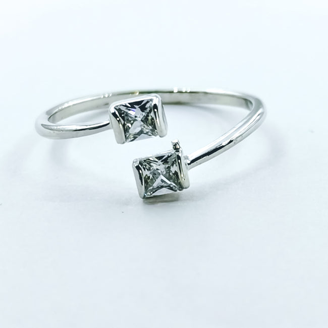 Icecube Silver Adjustable Ring - Offer Hunts
