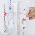 Toothbrush Holder, Automatic Toothpaste Dispenser, Toothpaste Squeezer Kit With 5 Toothbrush Holder Organizer Set - Offer Hunts